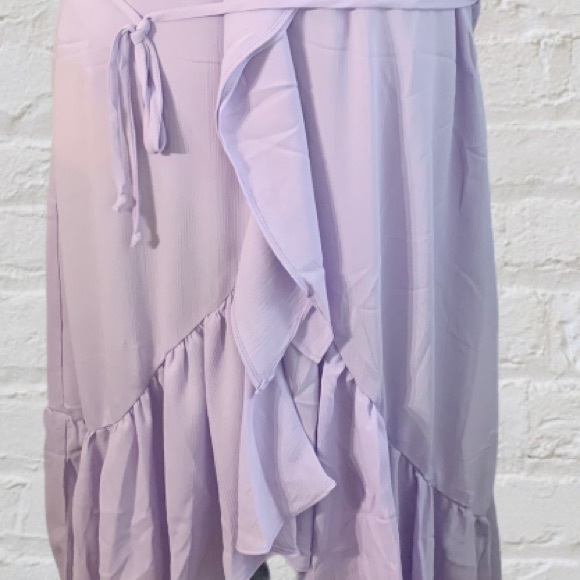 ❌DONATED❌Lilac Purple Ruffled Cascading Tie Waist Dress - Picture 9 of 14